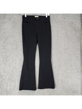 L'Agence Jeans Womens 25 Black Stretch Mid Rise Flare Leg